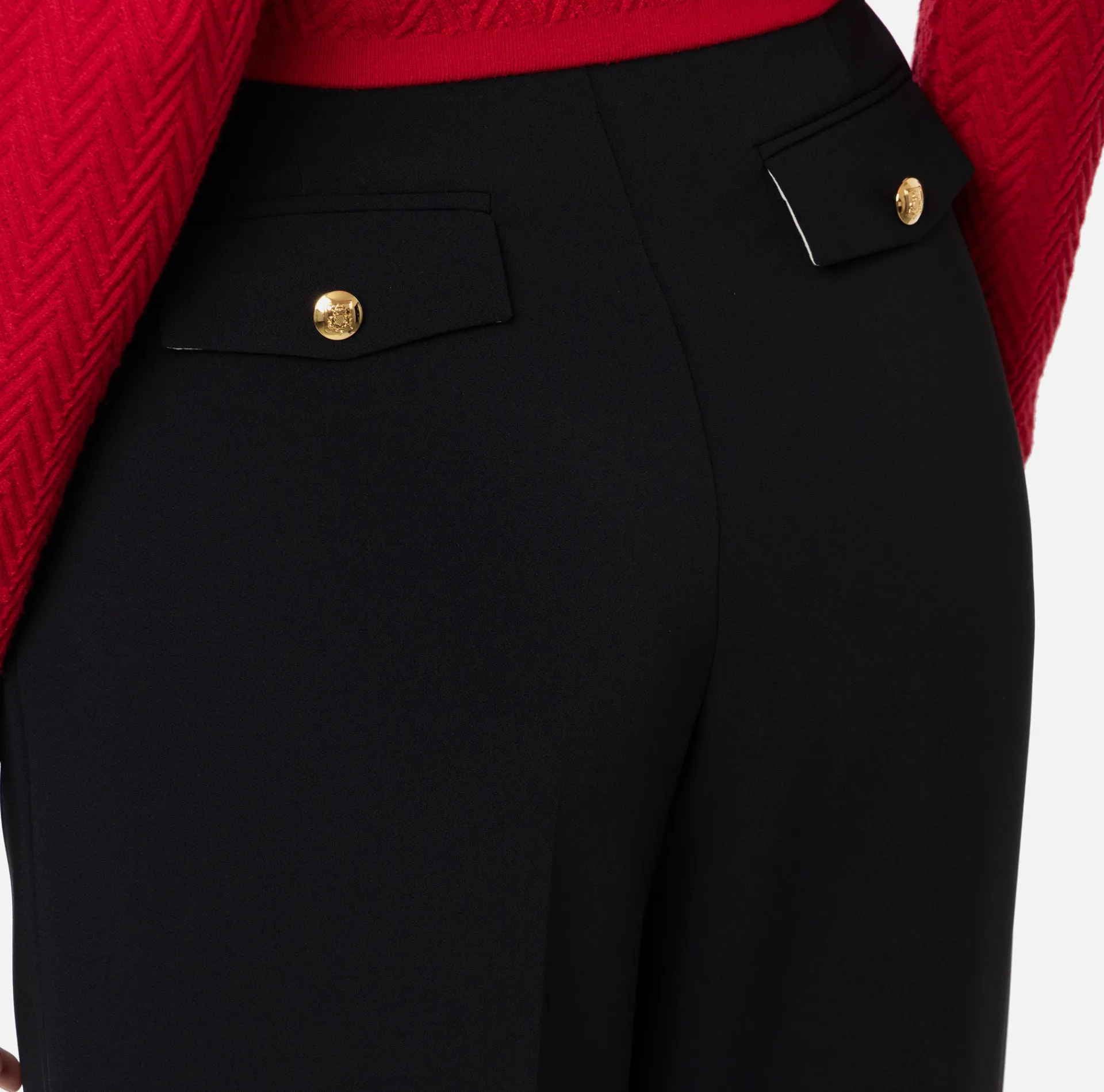 Elisabetta Franchi Trousers And Shorts|Stretch crêpe trousers with double darts Black