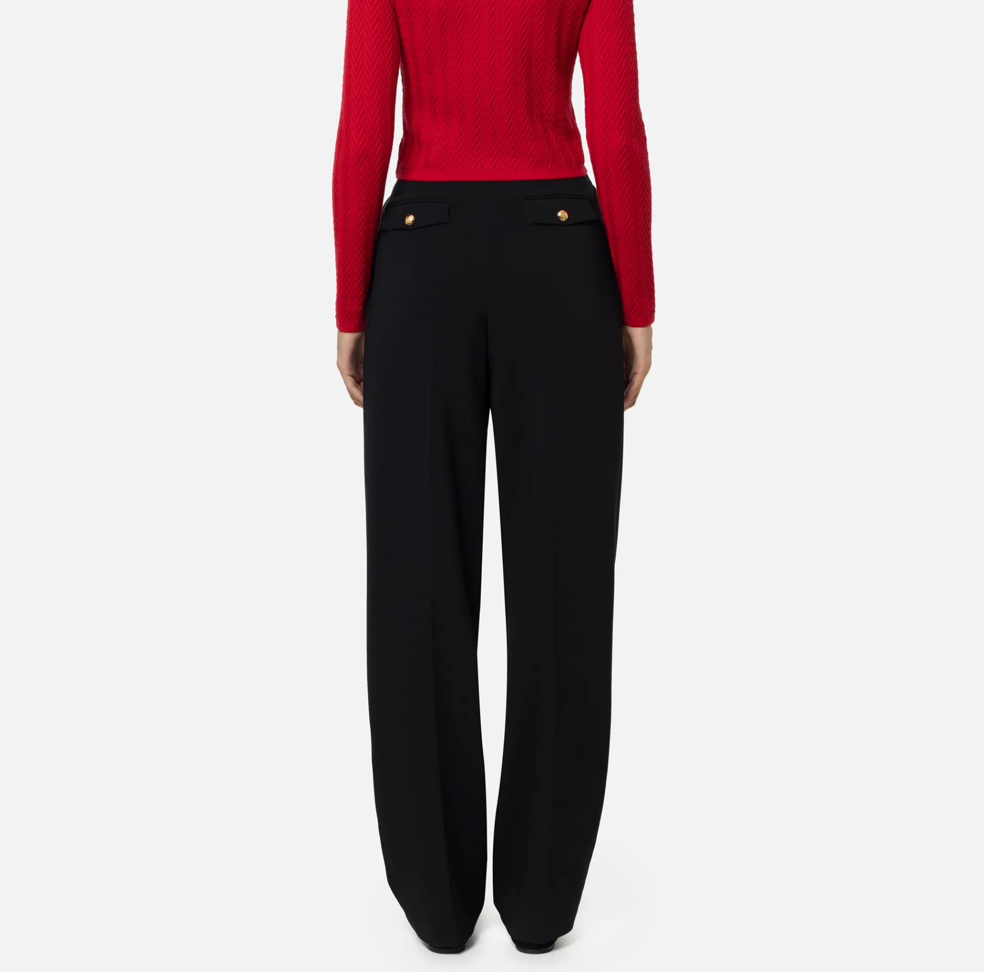 Elisabetta Franchi Trousers And Shorts|Stretch crêpe trousers with double darts Black