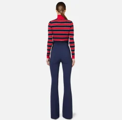 Elisabetta Franchi Knitwear And Sweatshirts|Striped lurex viscose cropped top RedPassion/BlueNavy
