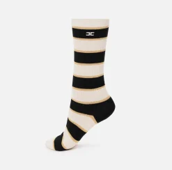 Elisabetta Franchi Stockings And Tights|Striped socks Butter/Black