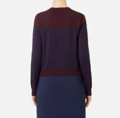 Elisabetta Franchi Knitwear And Sweatshirts|Striped wool cardigan Gold