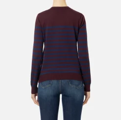 Elisabetta Franchi Knitwear And Sweatshirts|Striped wool jumper Gold