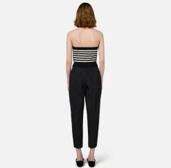 Elisabetta Franchi Top And T-Shirts|Striped wool top Black/Butter