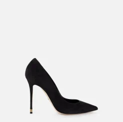 Elisabetta Franchi Pumps|Suede pumps with logo Étoile Black