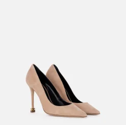 Elisabetta Franchi Pumps|Suede pumps with logo Étoile Skin