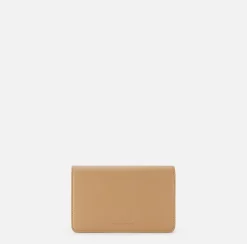 Elisabetta Franchi Strap Bags|Synthetic material shoulder bag with logo plaque Camel