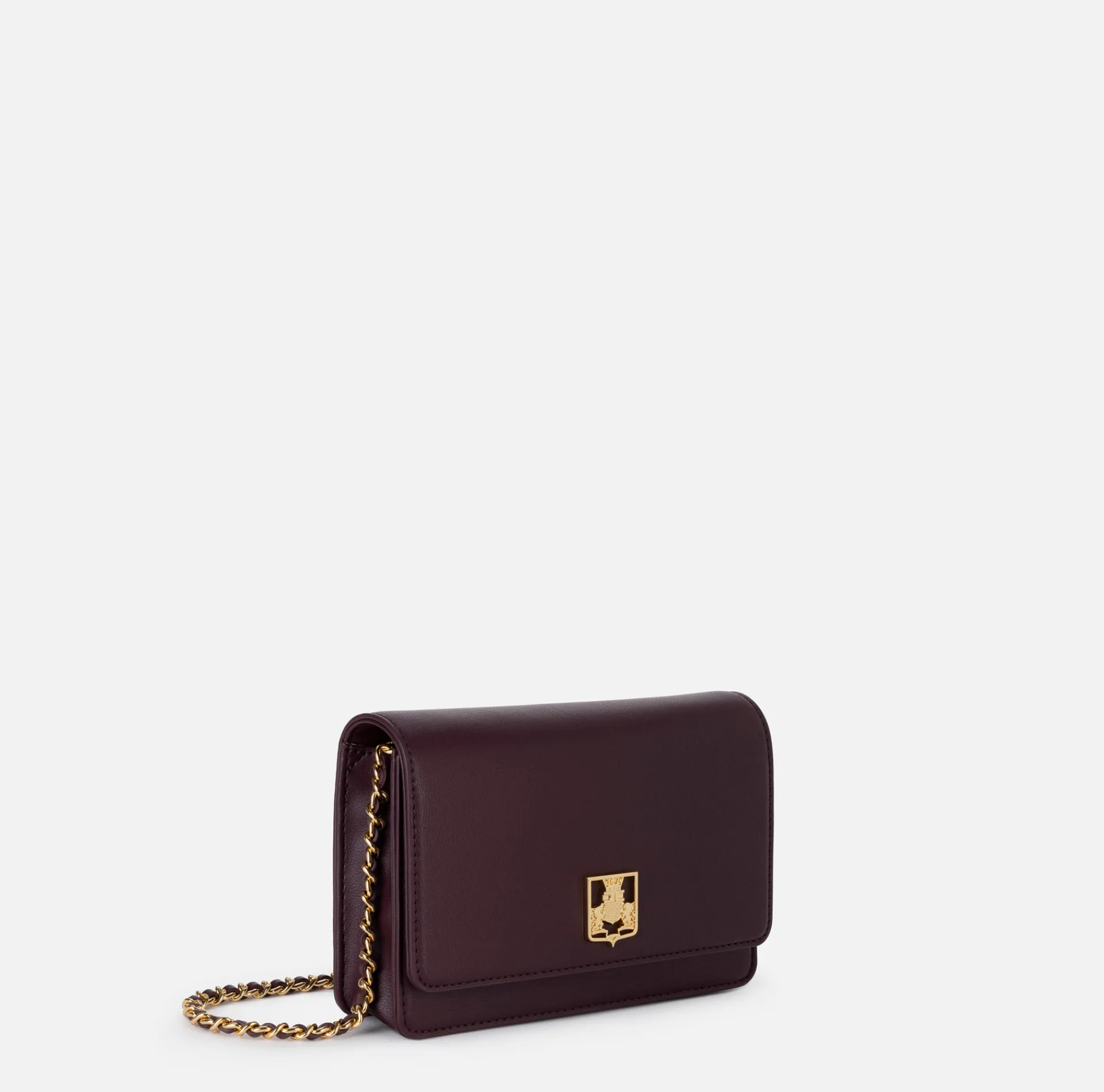Elisabetta Franchi Strap Bags|Synthetic material shoulder bag with logo plaque RougeNoir