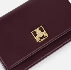 Elisabetta Franchi Strap Bags|Synthetic material shoulder bag with logo plaque RougeNoir