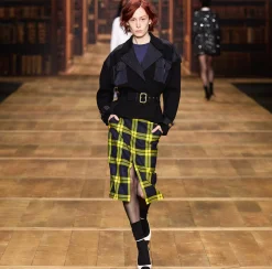 Elisabetta Franchi Skirts|Tartan wool midi skirt with belt