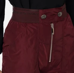 Elisabetta Franchi Trousers And Shorts|Technical nylon boyfriend trousers with logoed elastic RougeNoir