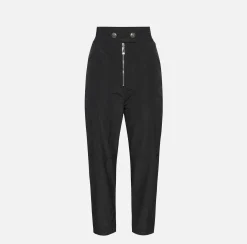 Elisabetta Franchi Trousers And Shorts|Technical nylon boyfriend trousers with logoed elastic Black
