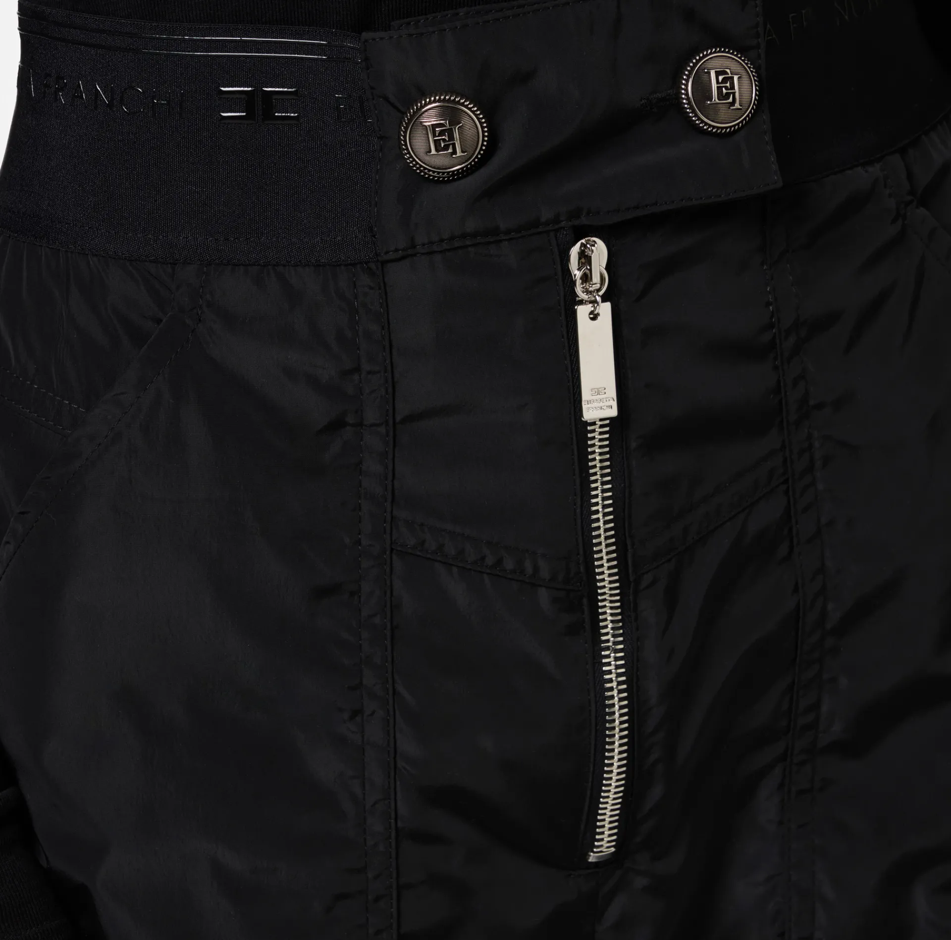 Elisabetta Franchi Trousers And Shorts|Technical nylon boyfriend trousers with logoed elastic