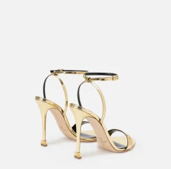 Elisabetta Franchi Sandals|Étoile metallic fabric sandals Gold