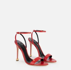 Elisabetta Franchi Sandals|Étoile Nappa leather sandals with ankle strap RedPassion
