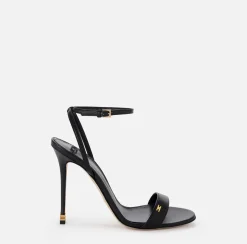 Elisabetta Franchi Sandals|Étoile Nappa leather sandals with ankle strap Black