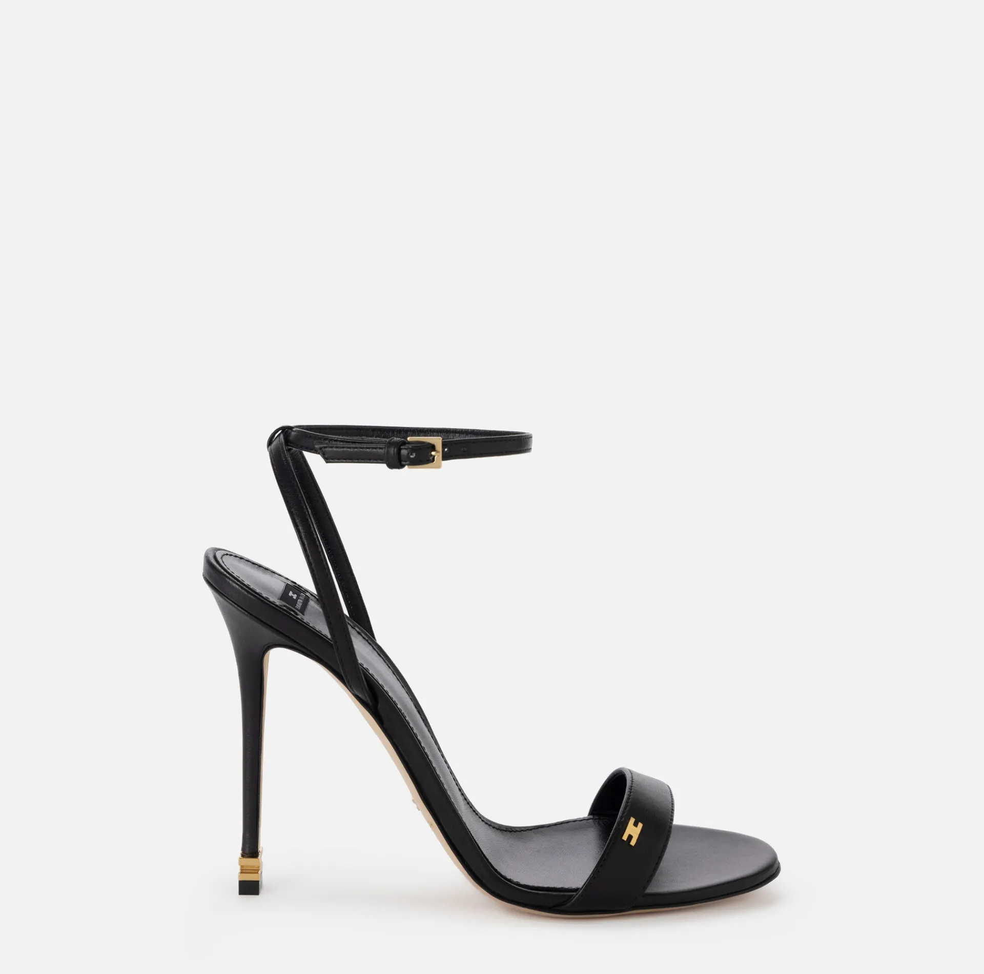 Elisabetta Franchi Sandals|Étoile Nappa leather sandals with ankle strap Black