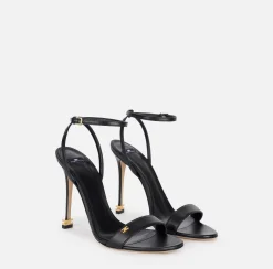Elisabetta Franchi Sandals|Étoile Nappa leather sandals with ankle strap Black
