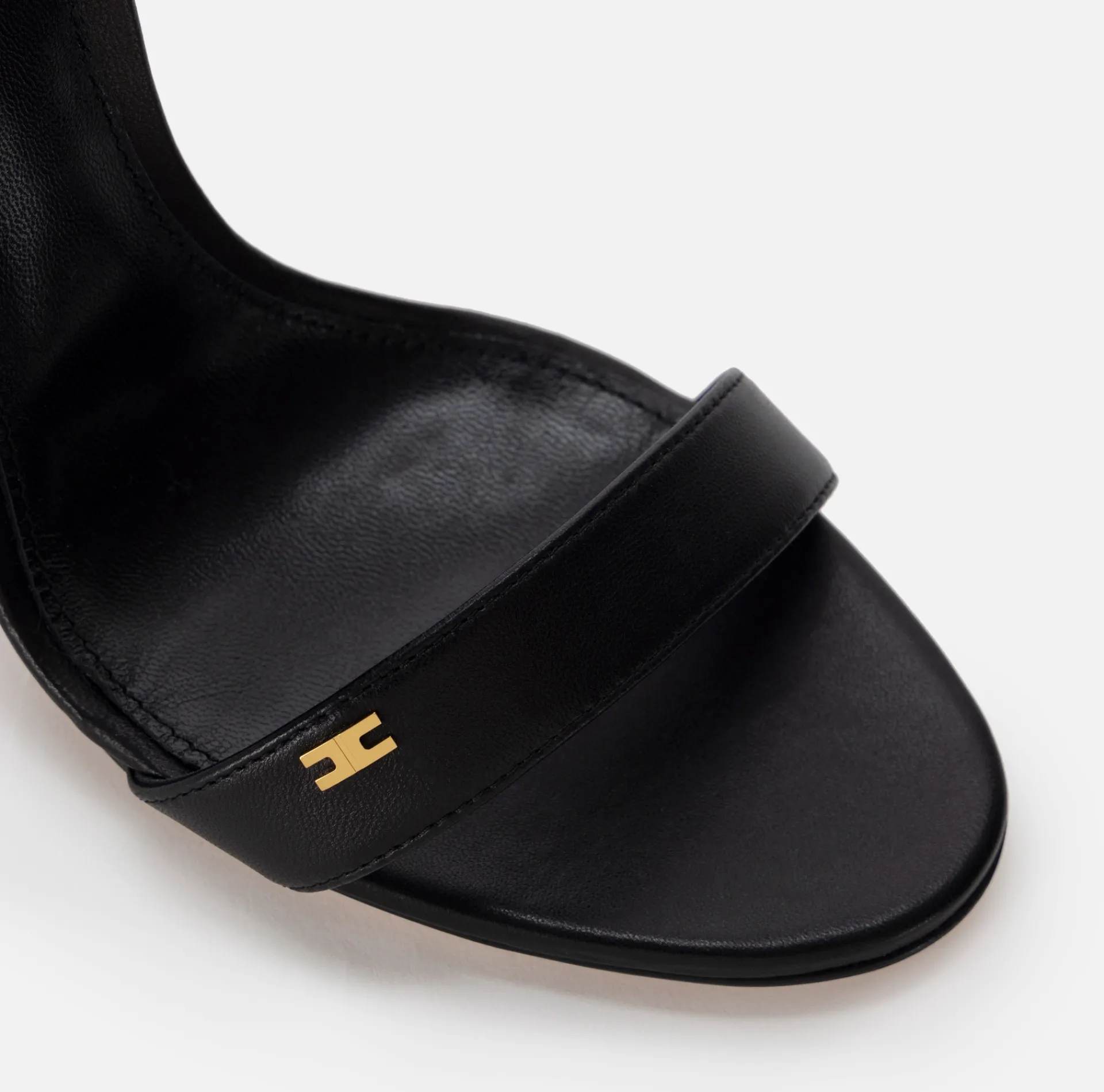 Elisabetta Franchi Sandals|Étoile Nappa leather sandals with ankle strap Black