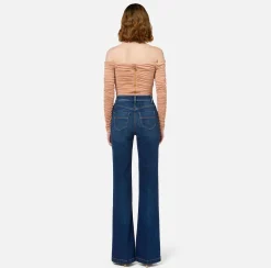 Elisabetta Franchi Top And T-Shirts|Top in draped cupro jersey fabric PeachRose