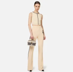 Elisabetta Franchi Top And T-Shirts|Top in viscose fabric with chain Butter
