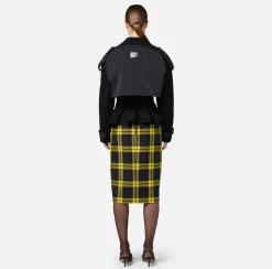 Elisabetta Franchi Jackets And Trench Coats|Trench coat in viscose with voile fabric inserts Black