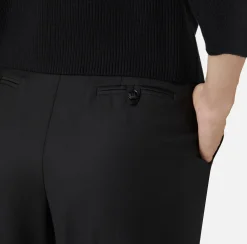Elisabetta Franchi Trousers And Shorts|Turned-up trousers in cool wool with darts Black