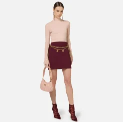 Elisabetta Franchi Knitwear And Sweatshirts|Turtleneck in narrow-ribbed lurex and viscose fabric Nude