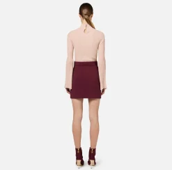 Elisabetta Franchi Knitwear And Sweatshirts|Turtleneck in narrow-ribbed lurex and viscose fabric Nude
