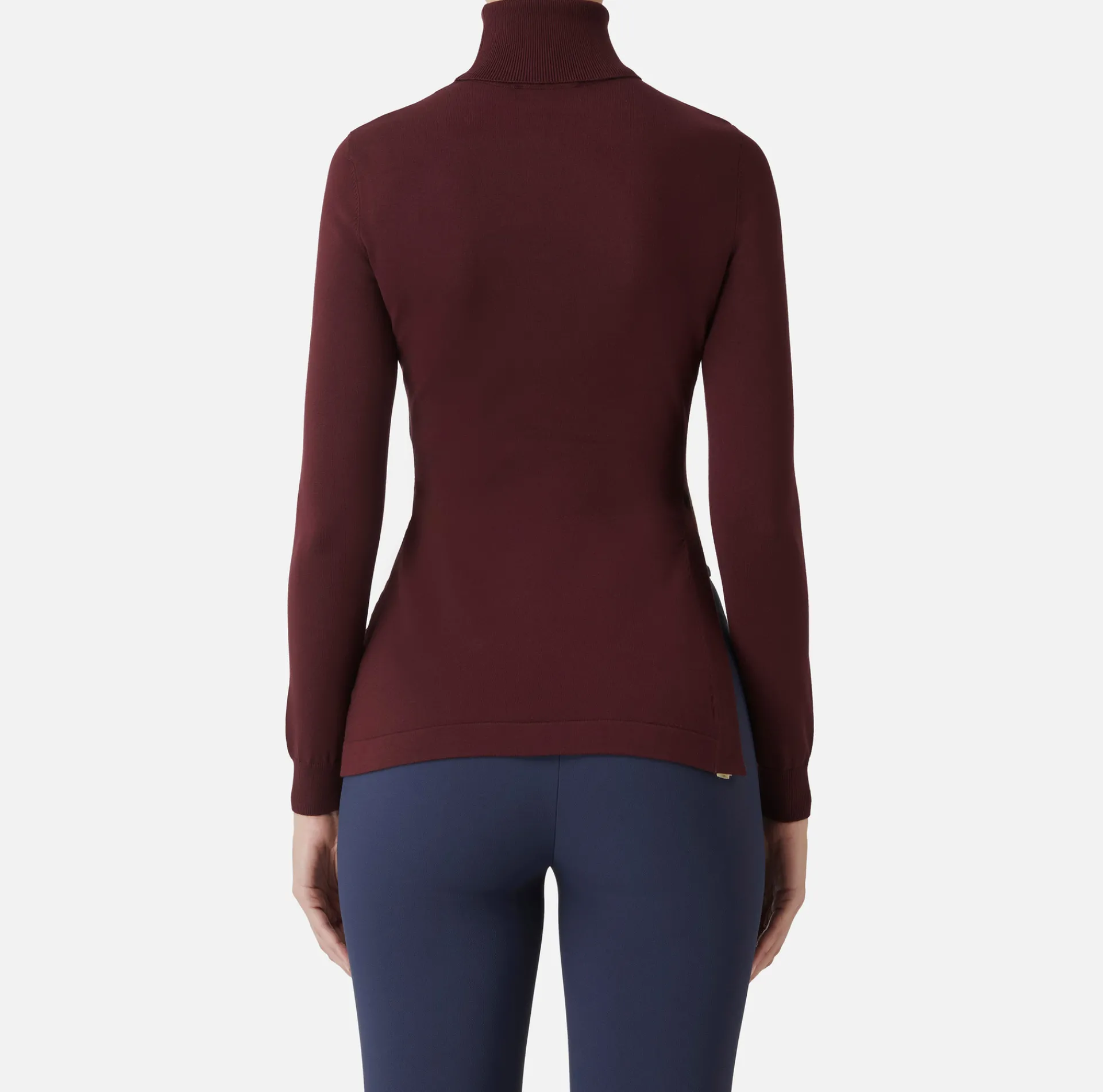 Elisabetta Franchi Knitwear And Sweatshirts|Turtleneck in viscose fabric with buttons on the side RougeNoir