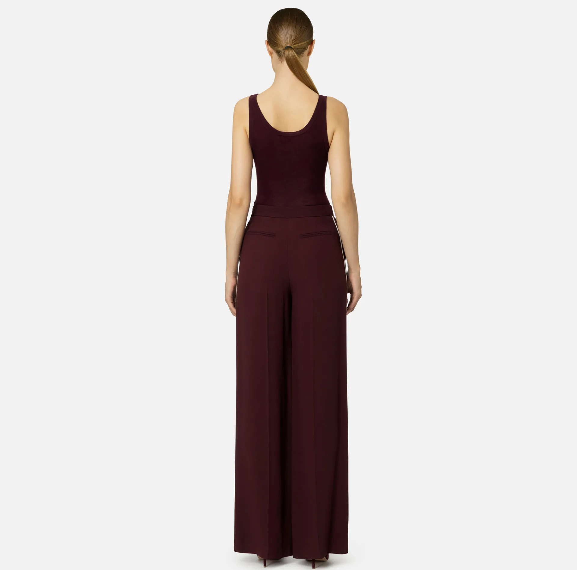 Elisabetta Franchi Top And T-Shirts|Turtleneck top in merino wool fabric with jacquard logo RougeNoir