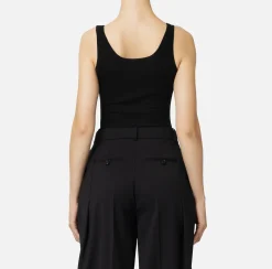 Elisabetta Franchi Top And T-Shirts|Turtleneck top in merino wool fabric with jacquard logo Black