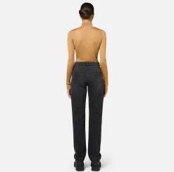 Elisabetta Franchi Knitwear And Sweatshirts|Turtleneck top in ribbed viscose fabric Bronze
