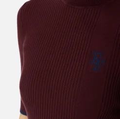 Elisabetta Franchi Knitwear And Sweatshirts|Turtleneck top in viscose fabric with college-style logo Gold