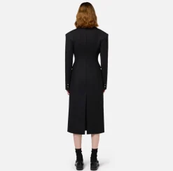 Elisabetta Franchi Coats And Jackets|Tuxedo-style coat in crêpe fabric Black