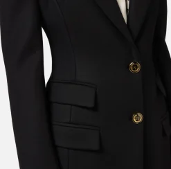 Elisabetta Franchi Coats And Jackets|Tuxedo-style coat in crêpe fabric