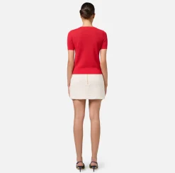 Elisabetta Franchi Skirts|Tweed miniskirt with pockets Butter/Navy