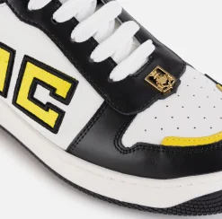 Elisabetta Franchi Sneakers & Flat Shoes|Two-colour logo leather sneakers Black/Ivory