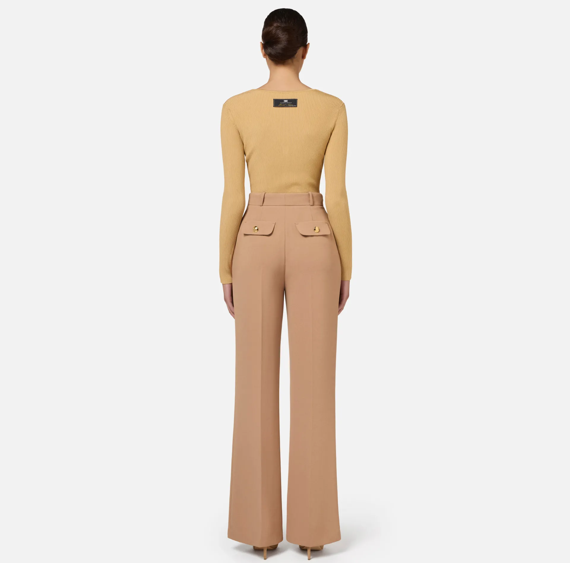 Elisabetta Franchi Knitwear And Sweatshirts|Viscose cardigan with pleated effect Bronze