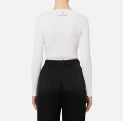 Elisabetta Franchi Knitwear And Sweatshirts|Viscose cardigan with pleated effect Ivory