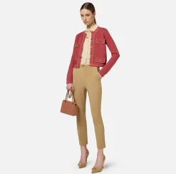Elisabetta Franchi Knitwear And Sweatshirts|Viscose cropped jacket with chain Eyeshadow