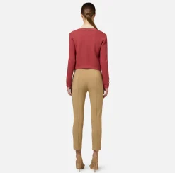 Elisabetta Franchi Knitwear And Sweatshirts|Viscose cropped jacket with chain Eyeshadow