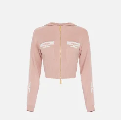 Elisabetta Franchi Knitwear And Sweatshirts|Viscose cropped sweatshirt with logo bands