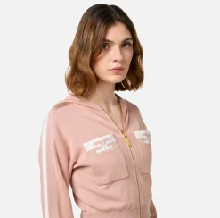 Elisabetta Franchi Knitwear And Sweatshirts|Viscose cropped sweatshirt with logo bands