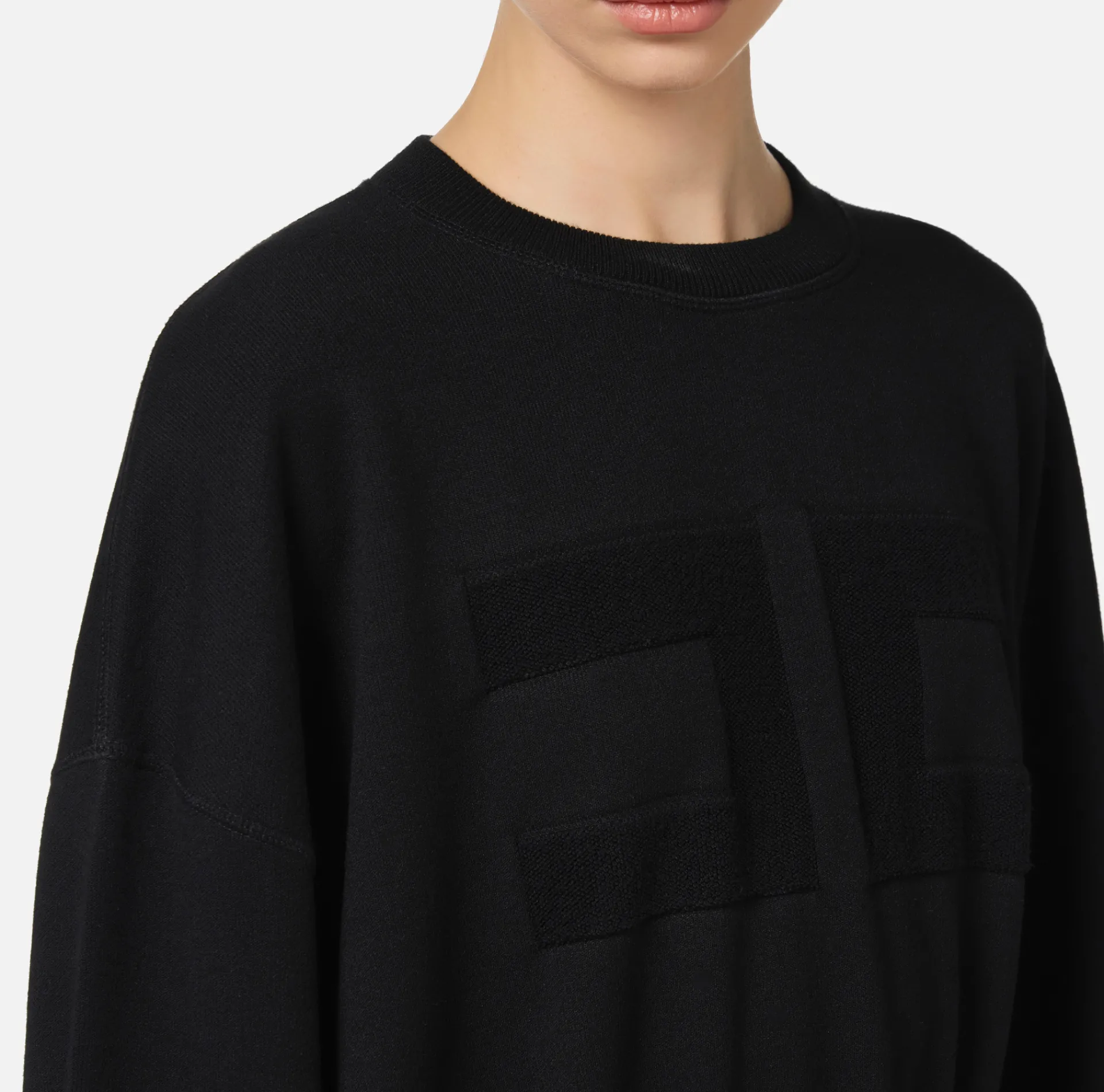 Elisabetta Franchi Knitwear And Sweatshirts|Viscose cropped sweatshirt with logo embroidery Black