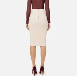 Elisabetta Franchi Skirts|Viscose midi skirt with chain Butter