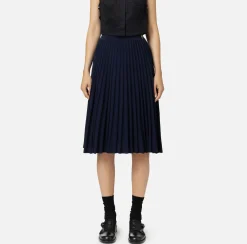 Elisabetta Franchi Skirts|Viscose midi skirt with pleated effect Navy