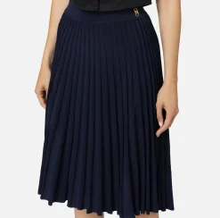 Elisabetta Franchi Skirts|Viscose midi skirt with pleated effect Navy
