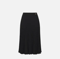 Elisabetta Franchi Skirts|Viscose midi skirt with pleated effect Black
