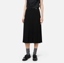 Elisabetta Franchi Skirts|Viscose midi skirt with pleated effect Black