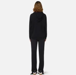 Elisabetta Franchi Knitwear And Sweatshirts|Viscose sweatshirt with hood and logo bands Black/Butter
